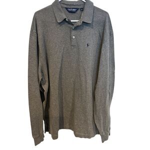 Polo Golf Ralph Lauren Long Sleeve Gray Polo Shirt Pony Logo XXL‎ Fox Sports